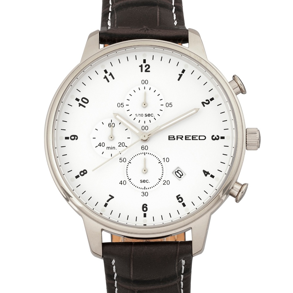 NWT Full-Function Chronograph Leather Band Watch